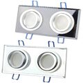 6x LED Einbaustrahler Set 3W 5W 6,5W Glas dimmbar schwenkbar 230V 2-fach Spot