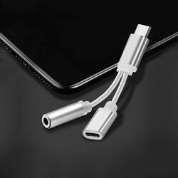 2 in 1 Typ C auf 3,5 mm und Ladegerät Kopfhörer-Audiobuchse USB-C-Kabeladapter