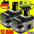 2X Für Original Ryobi Akku 18V 12,0Ah Lithium ONE Plus RB18L50 P108 /Ladegerät