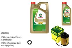 MANN-FILTER Ölfilter 6 L Castrol EDGE 5W-30 LL passend für Saab 9-3 Kombi YS3F