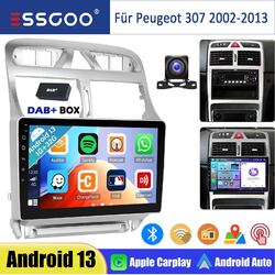 Android13 DAB+ CarPlay 1+32G Autoradio GPS NAV BT WIFI KAM für Peugeot 307 02-13