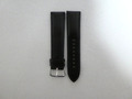 Watch strap leather 22-STmm lugs with silver buckles black ( 4 )