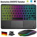 Für Samsung Galaxy Tab A9+ A8 A7 A S9 FE Touchpad Beleuchte QWERTZ Tastatur Maus