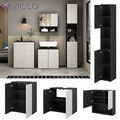 Badmöbel-Set Badezimmer-Möbel Bad-Schrank Edge Schwarz Weiß modern Vicco