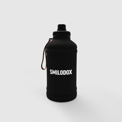 Smilodox Edelstahl Trinkflasche XXL Schwarz 2,2 Liter BPA Frei Sport, Fitness