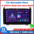 Für Mercedes Benz A-W169 B-W245 Vito Viano W639 Autoradio GPS Android 12 Carplay