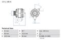 BOSCH Lichtmaschine Generator Lima 0 986 042 750 +68.84€ Pfand für OPEL ASTRA CC