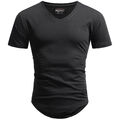 A. Salvarini Herren Designer T-Shirt Kurzarm Sommer Shirt Shirts Rundhals V-Neck