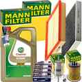 MANN FILTER INSPEKTIONSPAKET+4L CASTROL 5W-40 MOTORÖL passend für OPEL ASTRA G