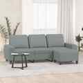 Sofa 3 Sitzer mit Hocker Couch Liegesofa Polstersofa Dunkelgrau Stoff vidaXL