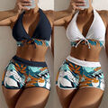 Gepolsterter Push-Up-Badeanzug Für Damen Mit Hoher Taille Und Rückenfreiem <
