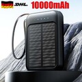 10000mAh Solar Power Bank Tragbar Externer Batterie Ladegerät für Alle Handy