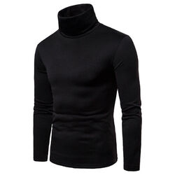 Herren Langärmelig Thermal Stehkragen Rollkragen T-Shirt Pullover Basic Top US ⭐