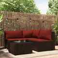 Garten Lounge Set mit Kissen Gartensofa Ecksofa Gartenmöbel Poly Rattan vidaXL