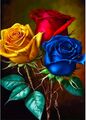 RICUVED 5D Rose Diamond Painting Blumen Set,DIY Diamant Painting Rose Bilder