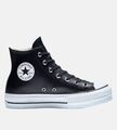 CONVERSE SNEAKERS ALL STAR LIFT CLEAN HI PLATFORM DONNA NERA in PELLE 561675C