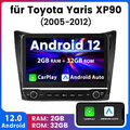 10.1" Autoradio Für Toyota Yaris XP90 2005-2012 Android 12 2+32GB NAVI WIFI GPS