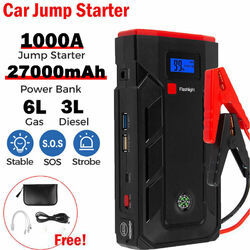 27000mAh Auto KFZ Starthilfe Jump Starter 12V Ladegerät Booster PKW Power Bank