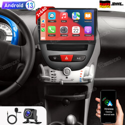 Android 13 Autoradio 2+64G GPS CarPlay für CITROEN C1 Peugeot 107 TOYOTA Aygo