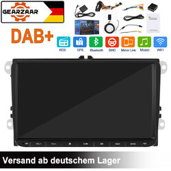 DAB+ Android 12 9" Autoradio Carplay GPS Navi Für VW Golf 5 6 Passat Polo