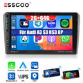 Für Audi A3 S3 RS3 8P 8V Carplay USB Autoradio 2+64GB Android 13 GPS Navi RDS BT