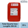 Total Quartz Ineo Longlife 5W-30 20 Liter Motoröl VW 504 00 507 00 BMW LL-04
