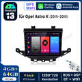 Android 13 4+64GB für Opel Astra K 2015-2019 Autoradio Navigation GPS WIFI BT DE