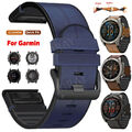 Leder+Silikon Armband Ersatz Für Garmin Fenix E 8 7 7X 6 6X Pro 5 5X 3HR S70 S60