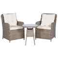 Bistroset mit Kissen Balkonset Sitzgruppe 3-tlg. Poly Rattan Braun vidaXL