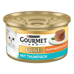 Gourmet Gold Raffiniertes Ragout 60x 85g Thunfisch Katzenfutter Nassfutter Dosen