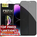 Blickschutz Panzerfolie Glas iPhone 16 15 14 13 12 XS Pro Max Plus Sichtschutz