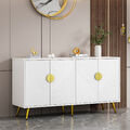 Sideboard Kommode Anrichte Highboard Küchenschrank mit Verstellbarer Regale Weiß