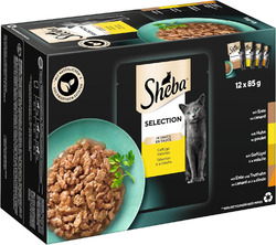 Sheba Selection in Sauce Katzennahrung – Katzenfutter in 48 Portionsbeuteln – Ge