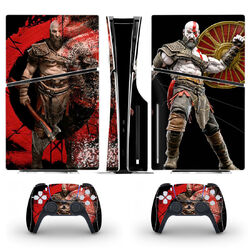 Skin Aufkleber Folie fur PS5 Slim Konsole Controller Disc Version God of War #1