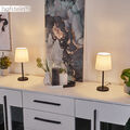 Wohn Schlaf Zimmer Leuchten Schalter 2-er Set Nacht Tisch Lampen schwarz/weiß