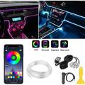 6-M Auto RGB LED Innenraum Lichtleiste Ambientebeleuchtung Neon APP Control USB