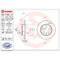 2x Bremsscheibe BREMBO 08.7165.11 passend für AUDI SEAT SKODA VW VW (FAW)