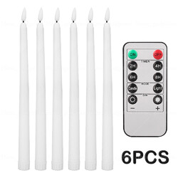 6/12PCS Stabkerzen LED Kerzen flackernd mit Timer Fernbedienung Weihnachten DHL