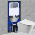 Komplettset Spülrandlos Wand Hänge WC Toilette / Dünne 114 cm Vorwandelement Set