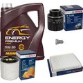 BOSCH Inspektionspaket 5 L MANNOL Energy Premium 5W-30 für VW Polo 6R 6C 1.2