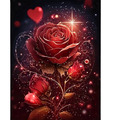 Kunstvolle glitzernde rote Rosen Diamond painting Set, ohne Bilderrahmen 30x40cm