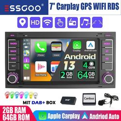 DAB+ 64G Autoradio Carplay Für VW T5 Transporter Multivan Touareg GPS Android 13