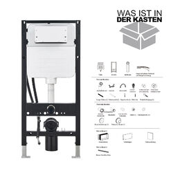 Komplettset DUSCH WC Dusche Bidet Hänge Toilette Spülrandlos Weiß Sitzheizung WC