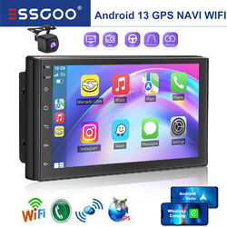 Autoradio 7 Zoll Doppel 2Din Android Auto CarPlay Bluetooth 2+32G GPS NAV Kamera