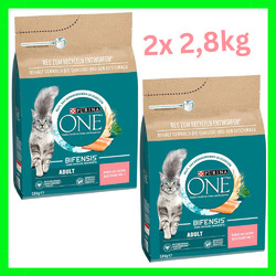 Purina One Katzenfutter Bifensis  2x2,8Kg Adult Katzen Trockenfutter mit Lachs