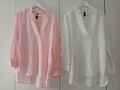 MARC CAIN 2 x Casual Bluse Hemd  Tunika lang rosa +  weiss Weiß uni Größe 40 