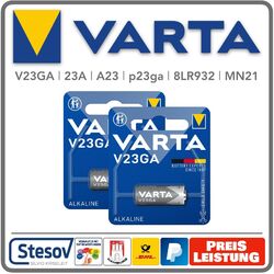 2 Alkaline Batterie Blister VARTA 23A 12V Volt p23ga 8LR932 Mn21 V23GA A23 Ø10