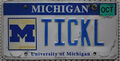 Michigan USA Nummernschild University License Plate US Auto Kennzeichen TICKL