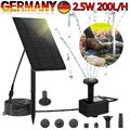 Teichpumpe 2,5W 200L/H Solarpumpe Pumpenset Springbrunnen Fontäne Gartenteich DE