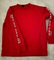 H&M Herren Sweatshirt, Gr M , Rot,  Polyester 60%,Cotton 40%,mit Schriftzug